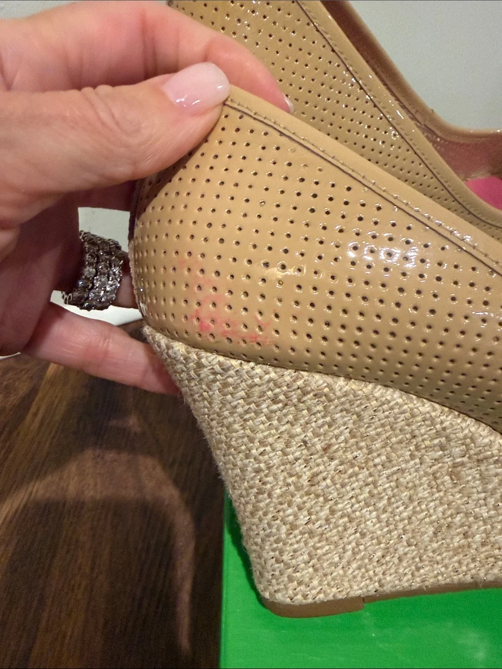 Lilly Pulitzer tan perforated
